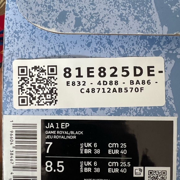 Nike JA 1 Hunger Royal Black Red Sneakers - Picture 8 of 8